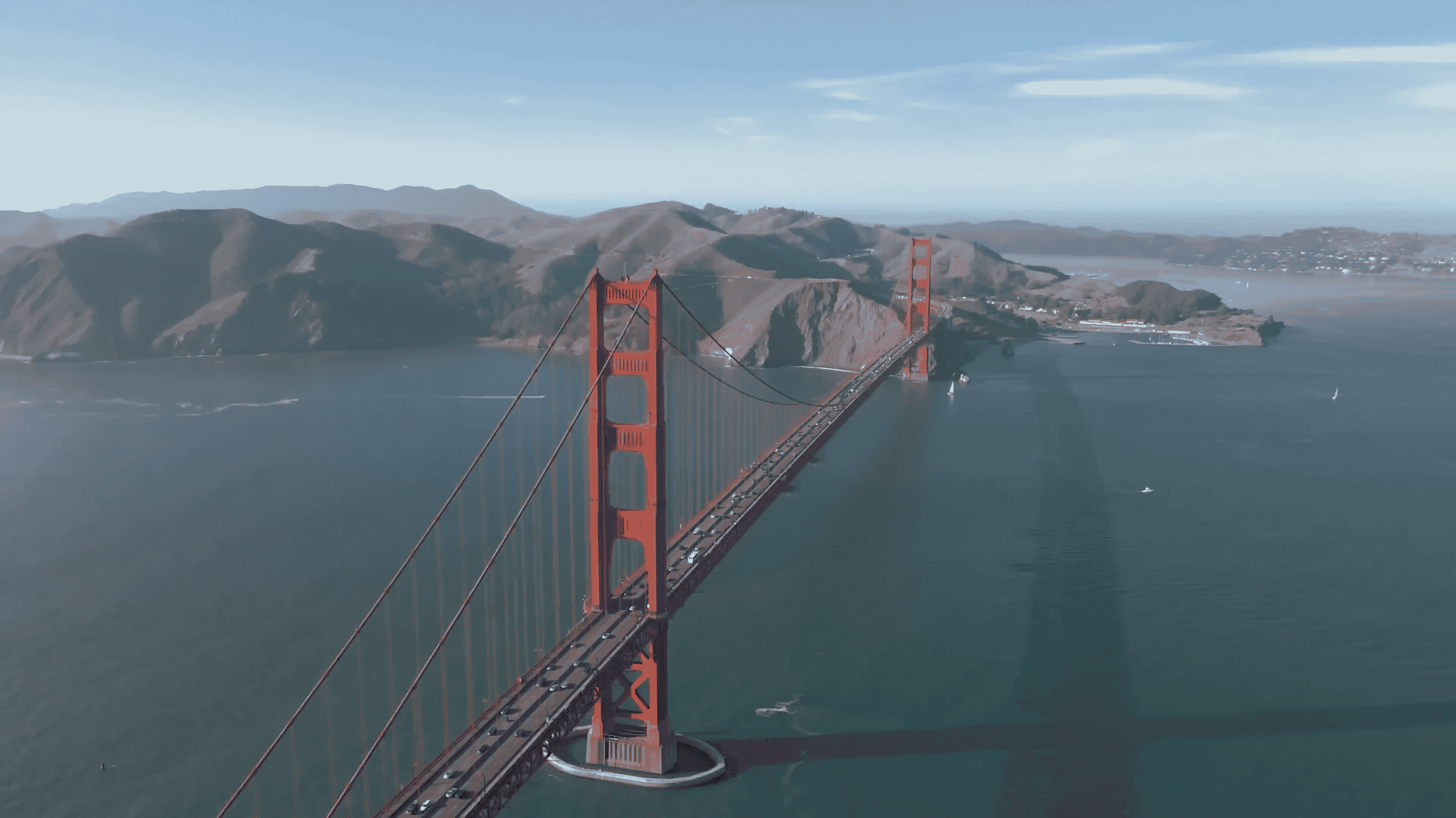 Aeral view of San Francisco's Golden Gate Bridge